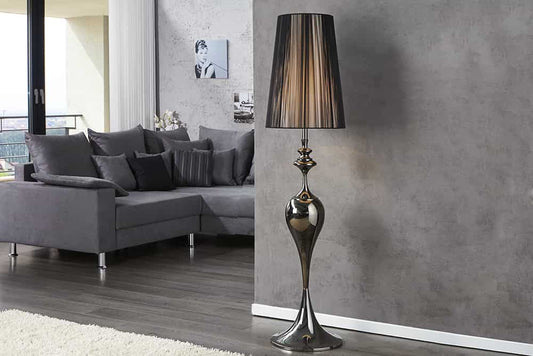 Edle Design Stehlampe LUCIE 160cm schwarz Barock Stil Stehleuchte